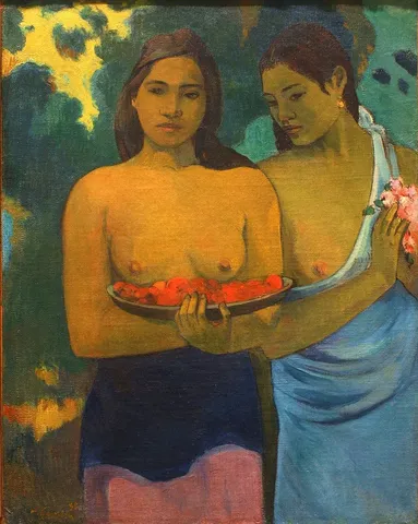 Two Tahitian Women by Paul Gauguin