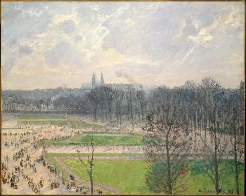 The Garden of the Tuileries on a Winter Afternoon by Camille Pissarro