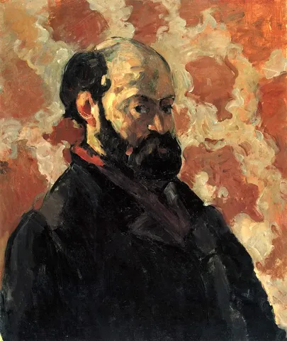 Self-Portrait with Pink Background by Paul Cézanne