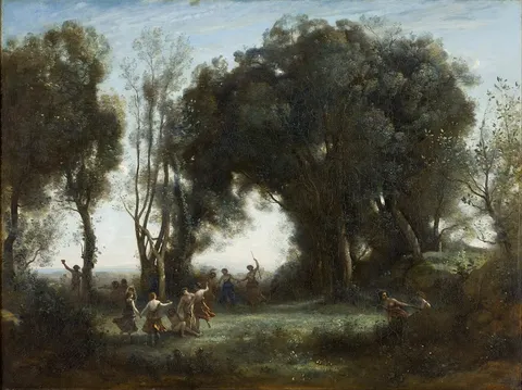 A Morning. The Dance of the Nymphs by Jean-Baptiste-Camille Corot