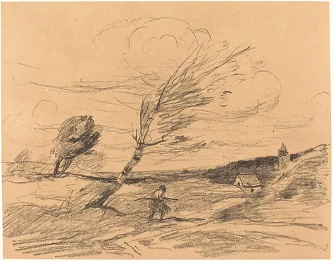 The Gust of Wind (Le Coup de vent) by Jean-Baptiste-Camille Corot